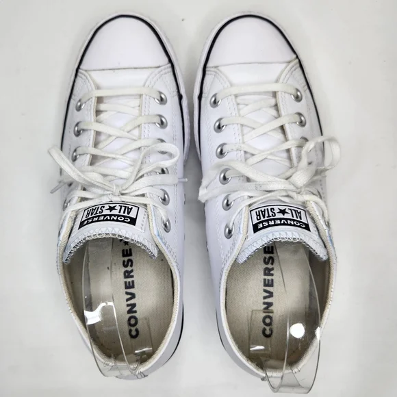 Converse CT All Star Leather Womens 8.5 Sneaker Lift Platform 561680C White - Picture 5 of 9